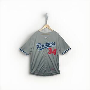 Mitchell & Ness Dodgers Fernando Valenzuela 34 Jersey XL Gray 1981 MLB